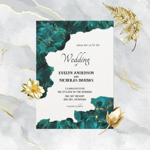 Invitaciones de boda Anastasya al agua negra y ver