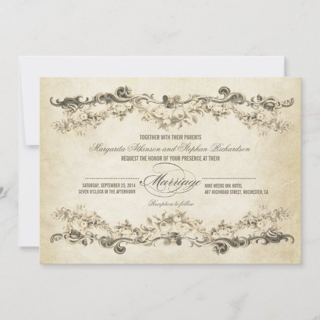 invitaciones de boda antiguas (Anverso)