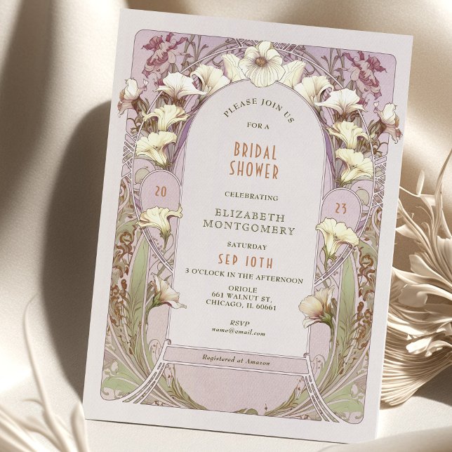 Invitaciones de boda antiguas Art Nouveau Deco (Subido por el creador)