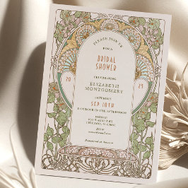Invitaciones de boda antiguas Art Nouveau Deco