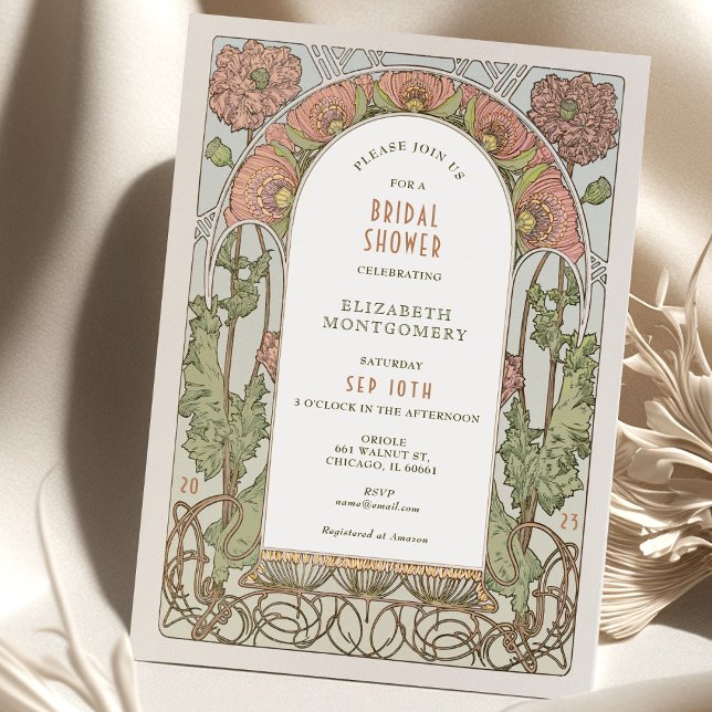 Invitaciones de boda antiguas Art Nouveau Deco (Subido por el creador)