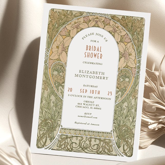 Invitaciones de boda antiguas Art Nouveau Deco (Subido por el creador)