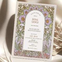 Invitaciones de boda antiguas con estilo Art Nouve