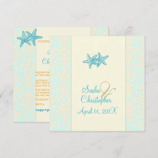INVITACIONES DE BODA AQUA STARFISH+DAMASK