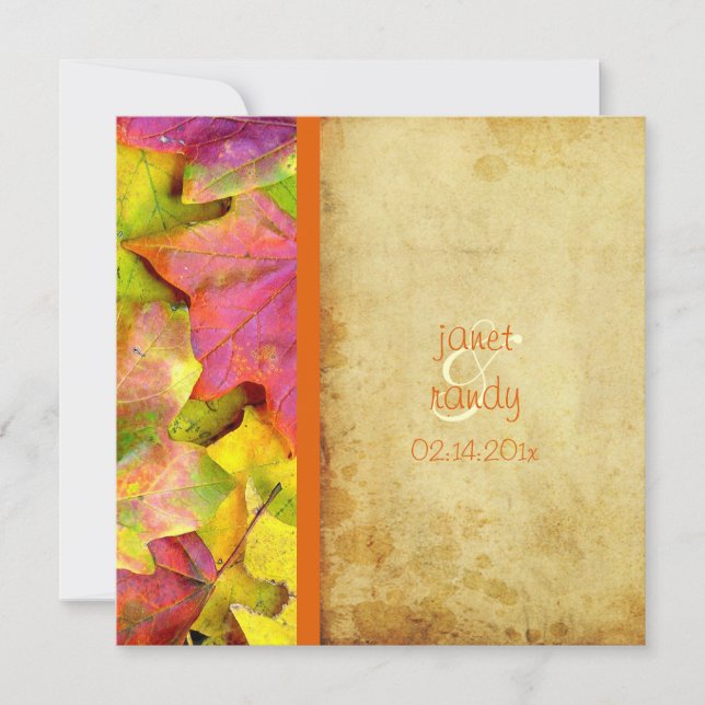 Invitaciones de Boda Arcoíris de Otoño (Anverso)