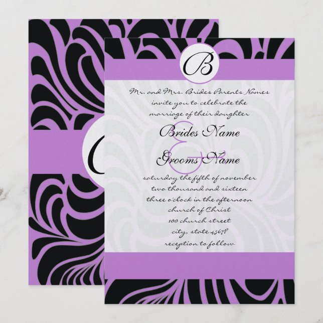 Invitaciones de boda Art Deco con recortes (Anverso / Reverso)