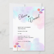 Invitaciones de Boda Artísticas Rosa y Azul