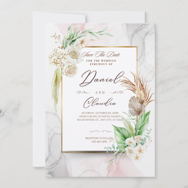 Invitaciones de Boda Atemporales: Estilos Elegante (Anverso)