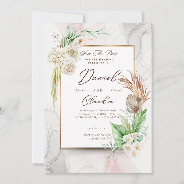 Invitaciones de Boda Atemporales: Estilos Elegante (Anverso)