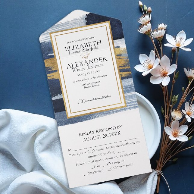 Invitaciones De Boda | Azul abstracto (Subido por el creador)