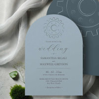 Invitaciones de boda azul Industrial Chic Steal