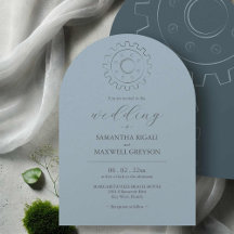 Invitaciones de boda azul Industrial Chic Steal