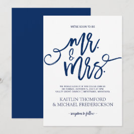 Invitaciones de boda azul marino - Letra manuscrit