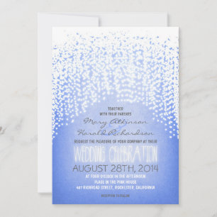 invitaciones de boda azules con hilos de cuerda rú