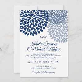 Invitaciones de boda azules y azul polvoriento | F