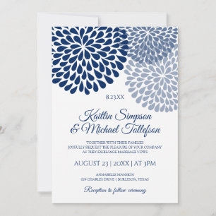 Invitaciones de boda azules y azul polvoriento   F