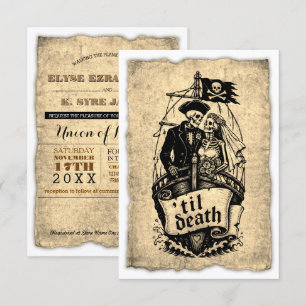 invitaciones de boda barco pirata hasta la muerte
