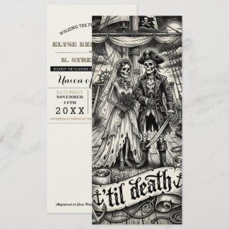 invitaciones de boda barco pirata hasta la muerte