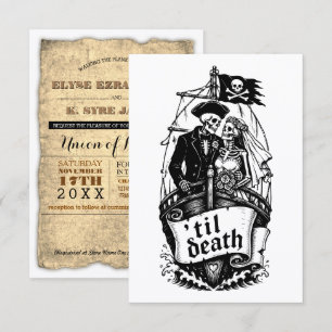 invitaciones de boda barco pirata hasta la muerte