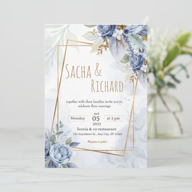 Invitaciones De Boda Bastante Sencillas. (Anverso de pie)