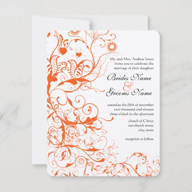 Invitaciones de Boda Birds & Swirls (Anverso)