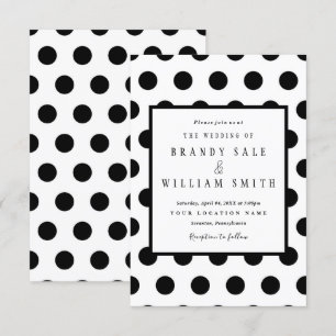 Invitaciones de boda   Black Classic Polka Dot