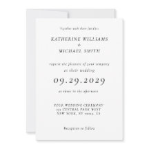 Invitaciones de Boda Blancas Elegantes y Atemporal