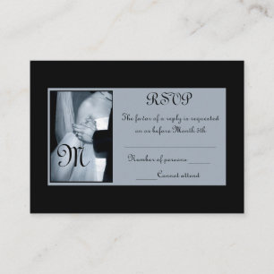 Invitaciones de boda blancos y negros de RSVP