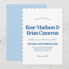 Invitaciones de boda Blue Wavy Cabana