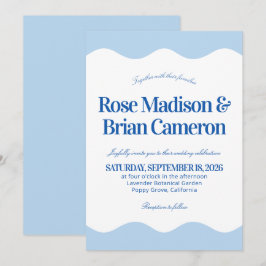 Invitaciones de boda Blue Wavy Cabana