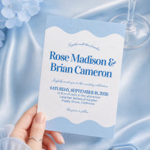 Invitaciones de boda Blue Wavy Cabana