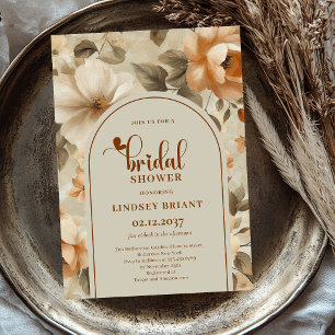 Invitaciones de boda boho cobre floral verde