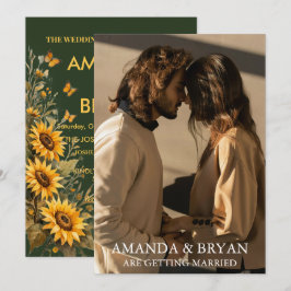 Invitaciones de boda boho con foto personalizada