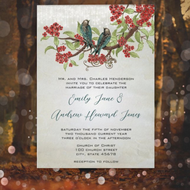 Invitaciones de boda boho de pájaros de amor vinta (Subido por el creador)