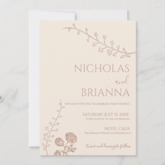 invitaciones de boda boho minimalistas