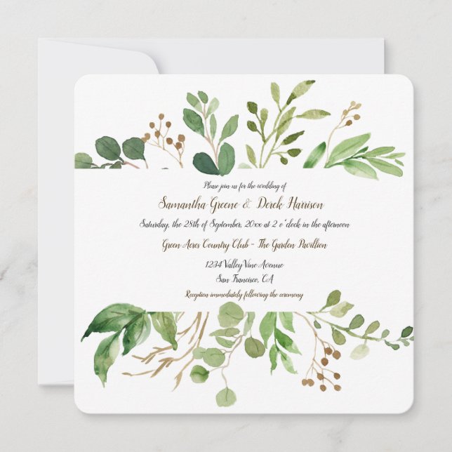 Invitaciones de boda Botanical Dream Square (Anverso)