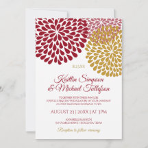 Invitaciones de Boda Burgundy & Gold | Florales & 