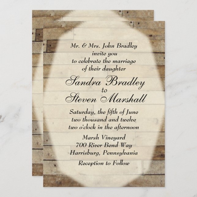 Invitaciones de Boda Campestre (Anverso / Reverso)