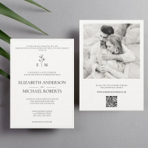 Invitaciones de boda católica moderna con código Q