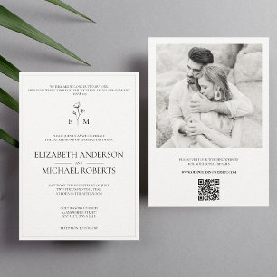 Invitaciones de boda católica moderna con código Q