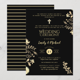 Invitaciones de Boda Católicas - Verso con Nombres
