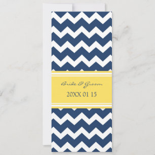 Invitaciones de boda Chevron amarillo azul