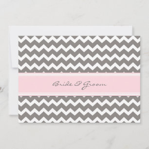 Invitaciones de boda Chevron rosa gris