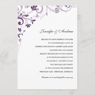Invitaciones de boda Chic Bouquet (ciruela)