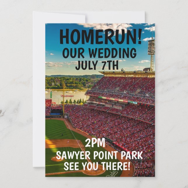 INVITACIONES DE BODA CINCINNATI BASEBALL (Anverso)