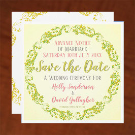 Invitaciones de boda circulares de Save the Date