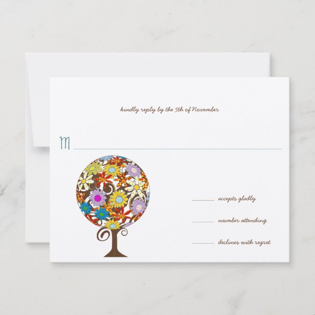 Invitaciones de boda Círculo de Amor del Bosque Má (Anverso)