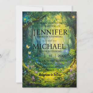 Invitaciones de boda clásicas con mariposas