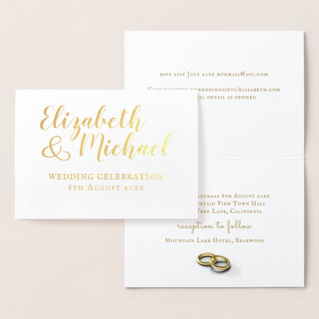 Invitaciones de boda clásicas de RELIEVE METALIZAD (Demostración)