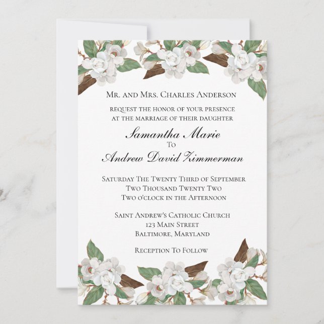 Invitaciones de Boda Clásicas Formales Elegantes M (Anverso)